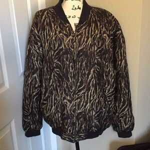 Vintage CLIO Quilted Zip up silk Bomber jacket